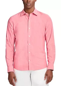 Men's Long Sleeve Lux Classic Linen Dress Shirt