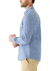 Men's Long Sleeve Lux Classic Linen Dress Shirt