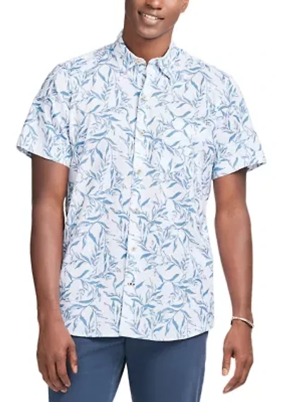 Men's Dockside Short Sleeve Chambray Printed Shirt