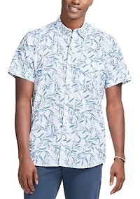 Men's Dockside Short Sleeve Chambray Printed Shirt