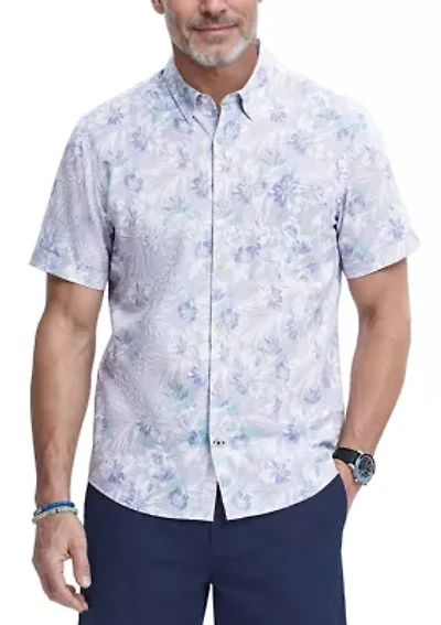 Men's Dockside Chambray Printed Button-Down Shirt