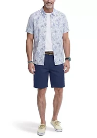 Men's Dockside Chambray Printed Button-Down Shirt