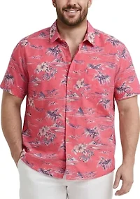 Men's Big Dockside Chambray Short Sleeve Button Down Shirt
