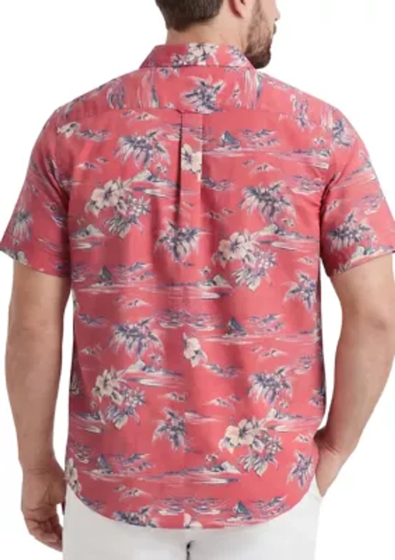 Men's Big Dockside Chambray Short Sleeve Button Down Shirt