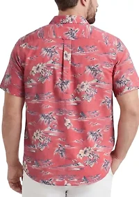 Men's Big Dockside Chambray Short Sleeve Button Down Shirt