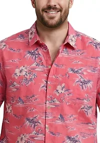Men's Big Dockside Chambray Short Sleeve Button Down Shirt