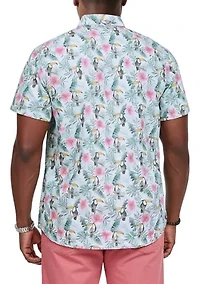 Big & Tall Dockside Short Sleeve Tropical Print Shirt