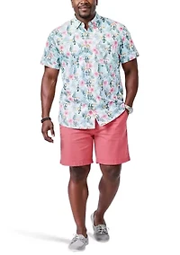 Big & Tall Dockside Short Sleeve Tropical Print Shirt
