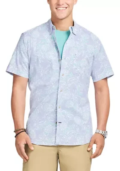 Men's Dockside Short Sleeve Chambray Print Shirt