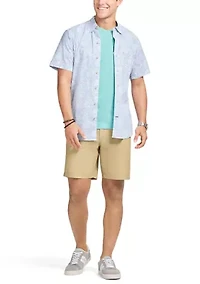 Men's Dockside Short Sleeve Chambray Print Shirt
