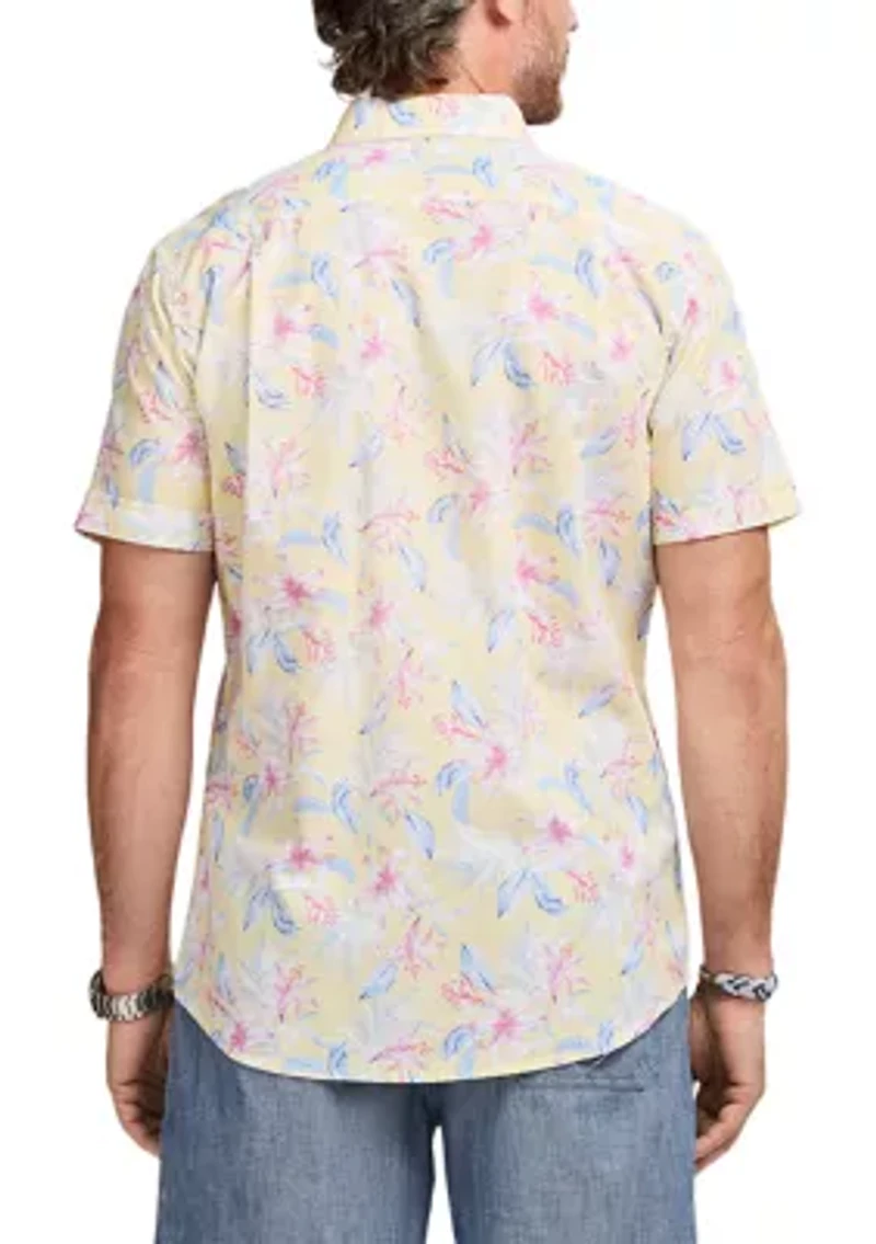 Men's Dockside Chambray Button Down Printed Shirt