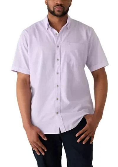 Men's Tall Luxury Short Sleeve Button Down Shirt
