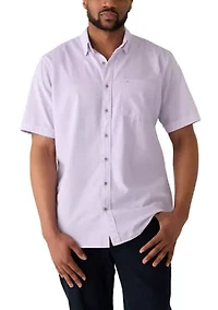 Men's Tall Luxury Short Sleeve Button Down Shirt