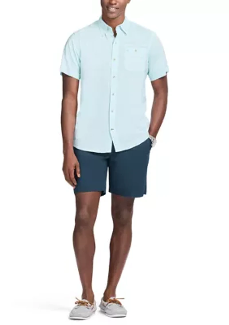 Men's Dockside Short Sleeve Chambray Striped Shirt