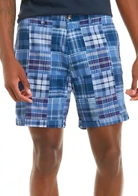 7" Patchwork Print Shorts
