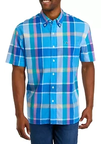 Short Sleeve Woven Madras Shirt