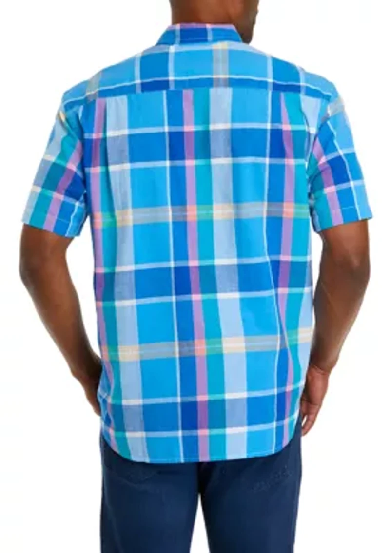 Short Sleeve Woven Madras Shirt