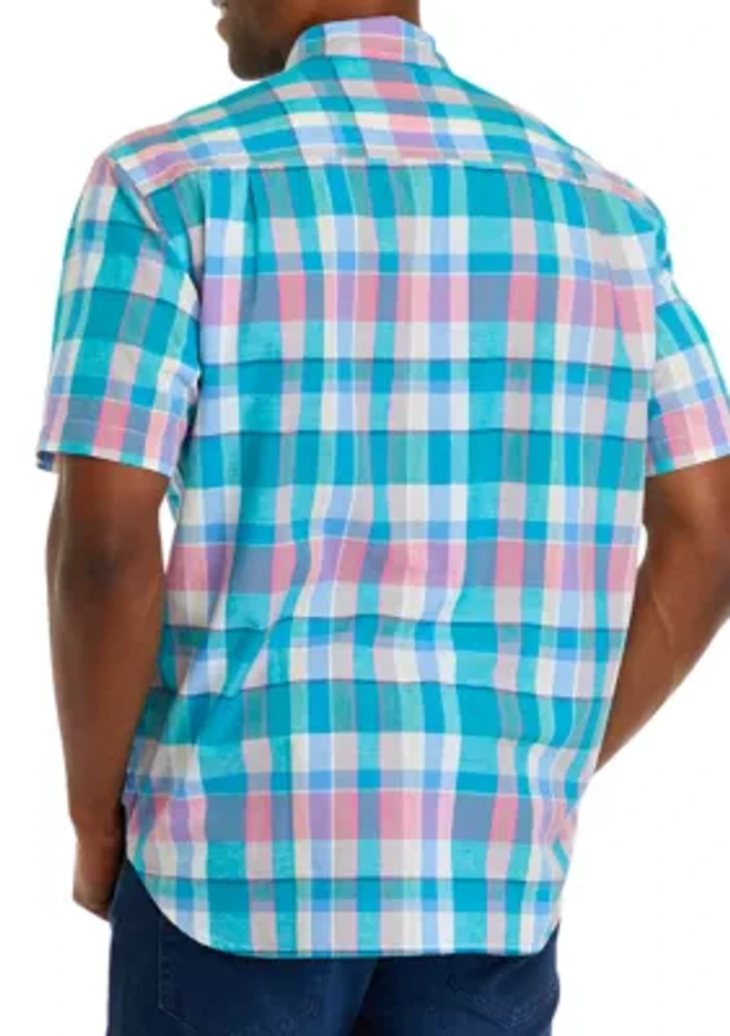 Short Sleeve Woven Madras Shirt