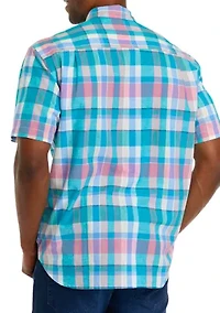 Short Sleeve Woven Madras Shirt