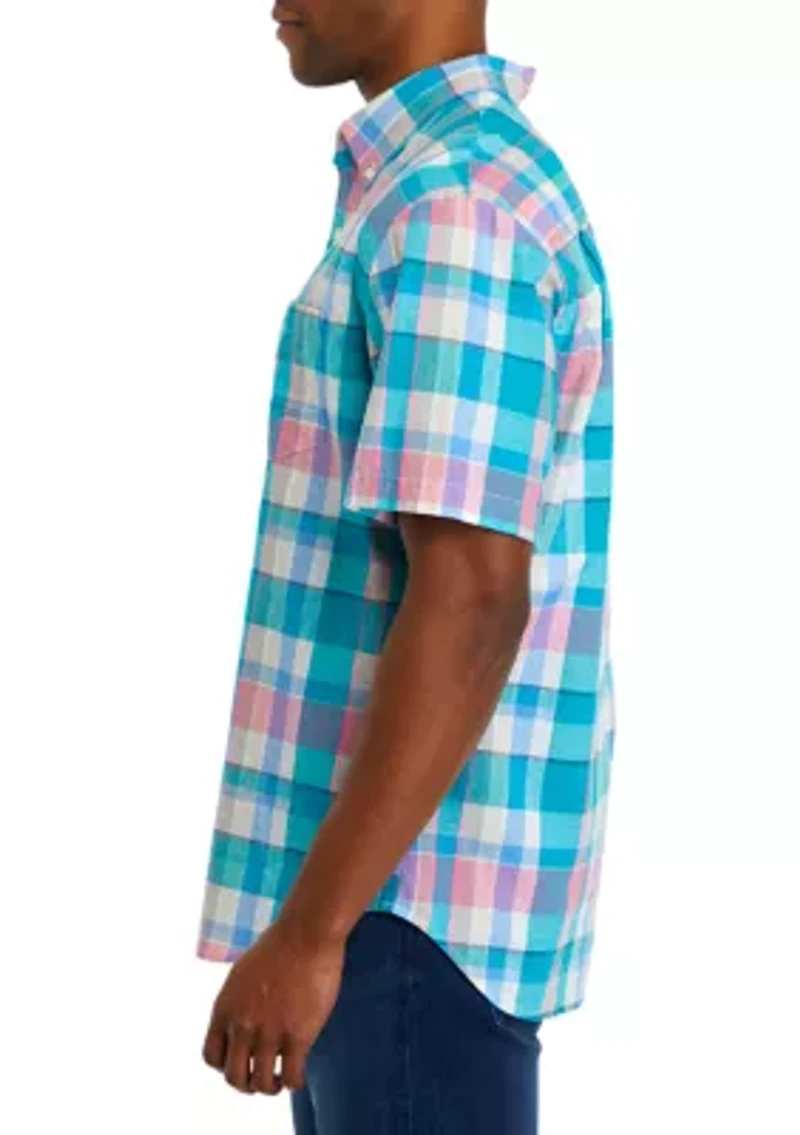 Short Sleeve Woven Madras Shirt