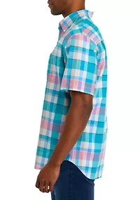 Short Sleeve Woven Madras Shirt