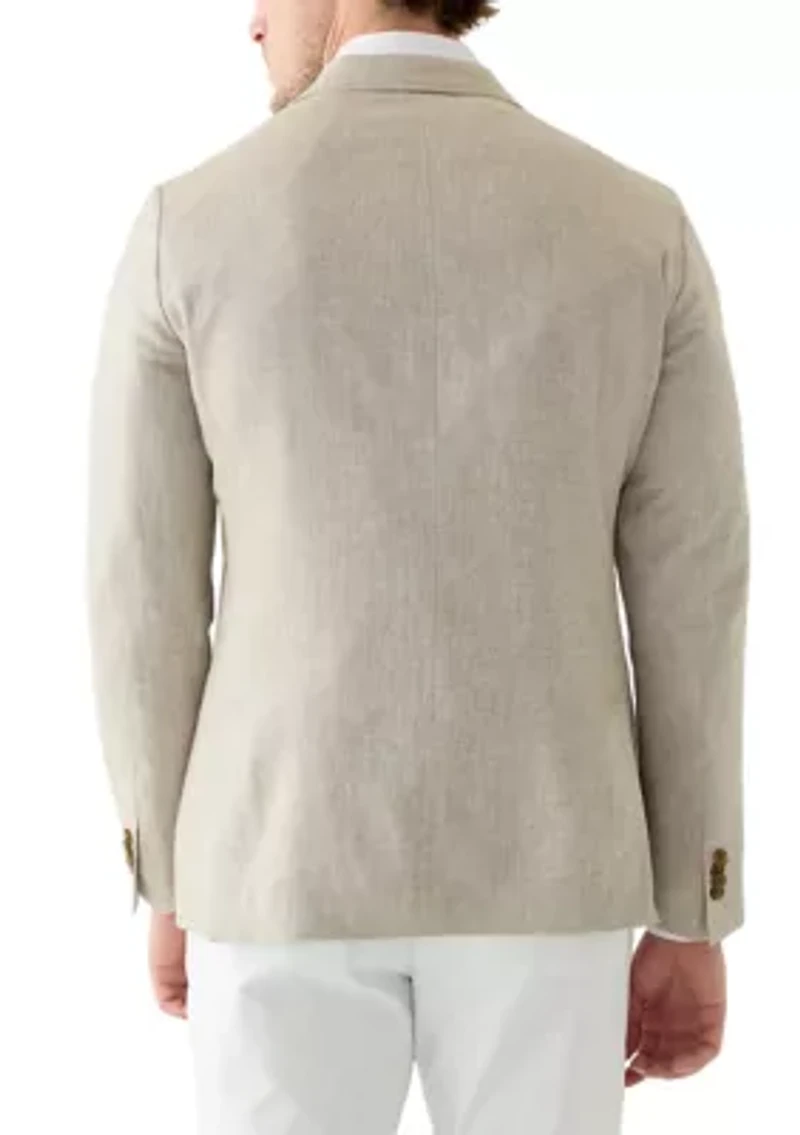 Linen 3-Button Roll Collar Sport Coat