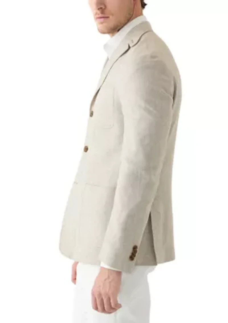 Linen 3-Button Roll Collar Sport Coat