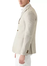 Linen 3-Button Roll Collar Sport Coat