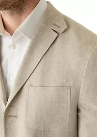 Linen 3-Button Roll Collar Sport Coat