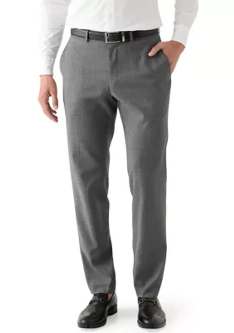 Men's Black Gray Check Printed Suit Separate Pants