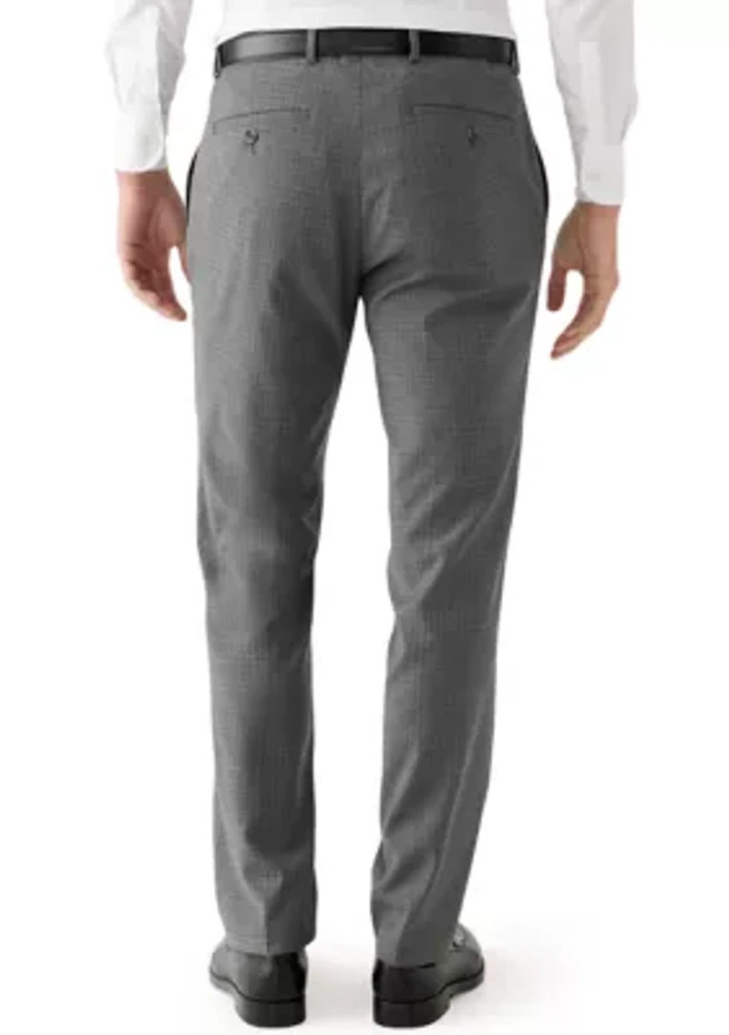 Men's Black Gray Check Printed Suit Separate Pants