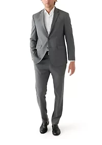 Men's Black Gray Graph Check Printed Suit Separate Jacket