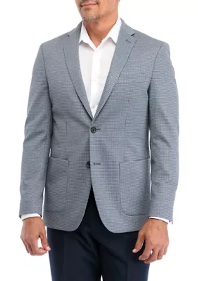 Houndstooth Knit Regular Techni-Front Sport Coat