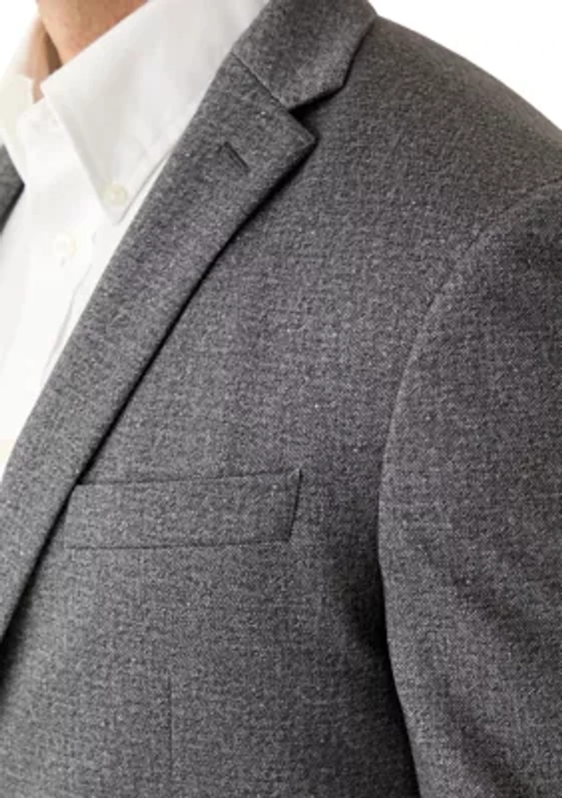 Men's Black Gray Textured Suit Separate Jacket
