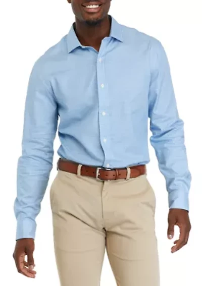 Men's Long Sleeve Woven Plaid Shirt