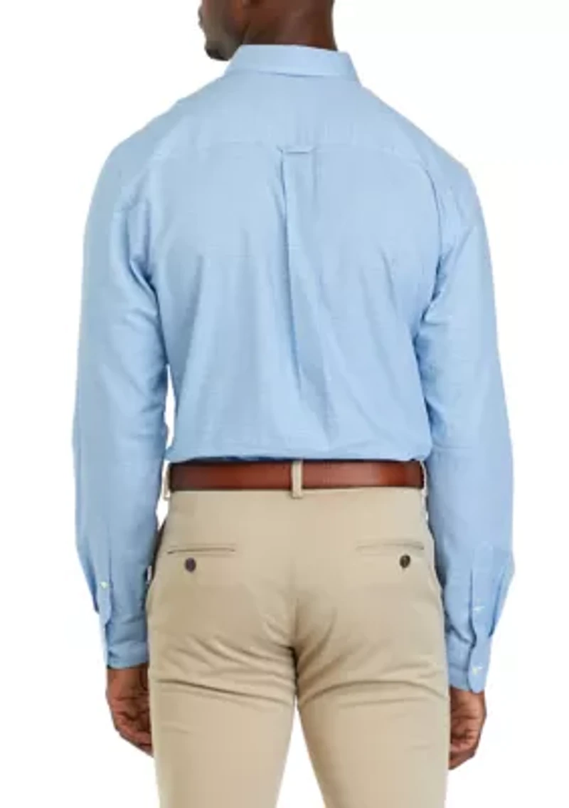 Men's Long Sleeve Woven Plaid Shirt