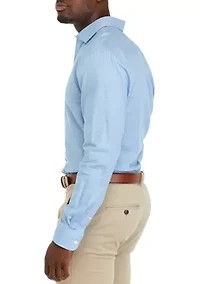 Men's Long Sleeve Woven Plaid Shirt