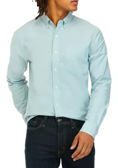 Men's Long Sleeve Woven Button Down Oxford Shirt