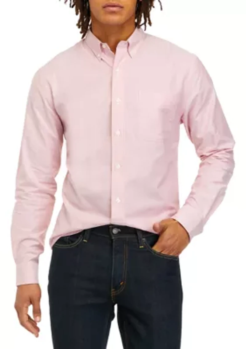 Men's Long Sleeve Woven Button Down Oxford Shirt