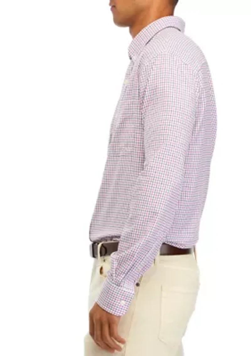 Men's Woven Plaid Button Down Shirt