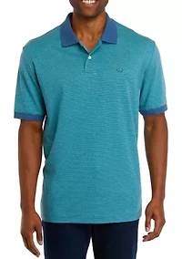 Men's Stripe Interlock Polo Shirt