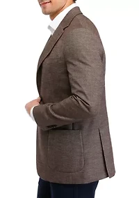 Single Breasted Tan Donegal Textured Solid Sport Coat