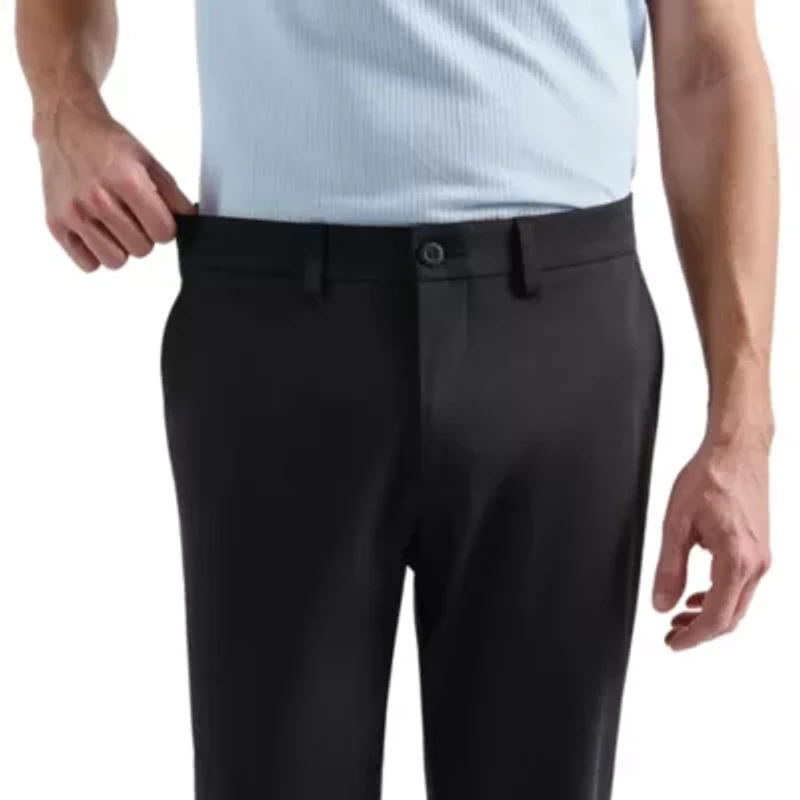 Men's Sport Travel Performance Straight Fit Flat Front Pant