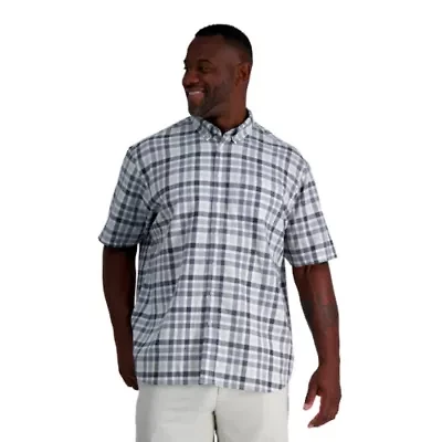 Big & Tall Haggar�� Men's Short Sleeve Button-Down Linen Shirt