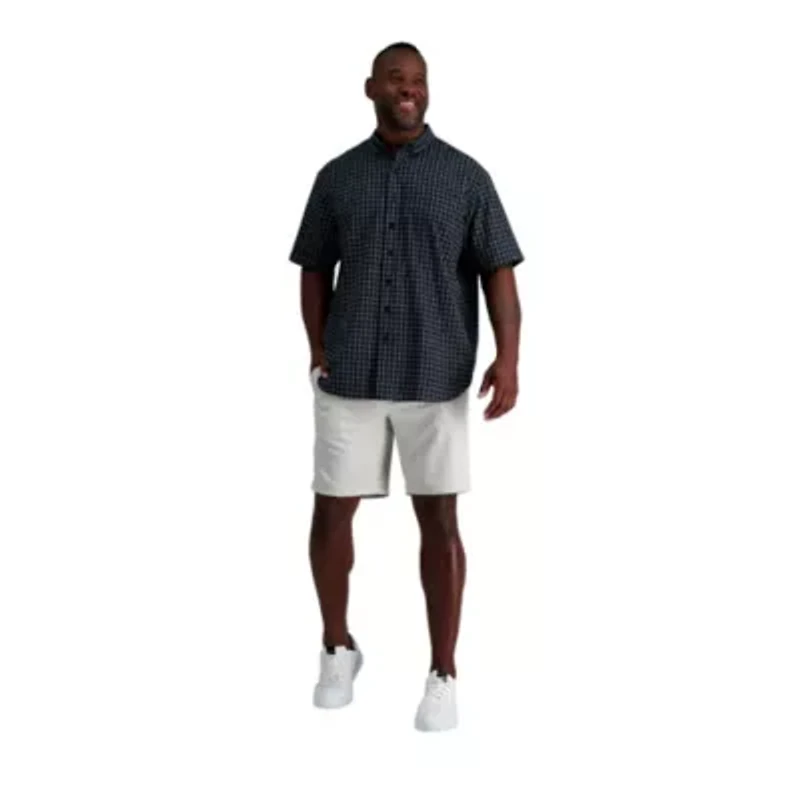 Big & Tall Haggar® Men's Short Sleeve Button-Down Linen Shirt