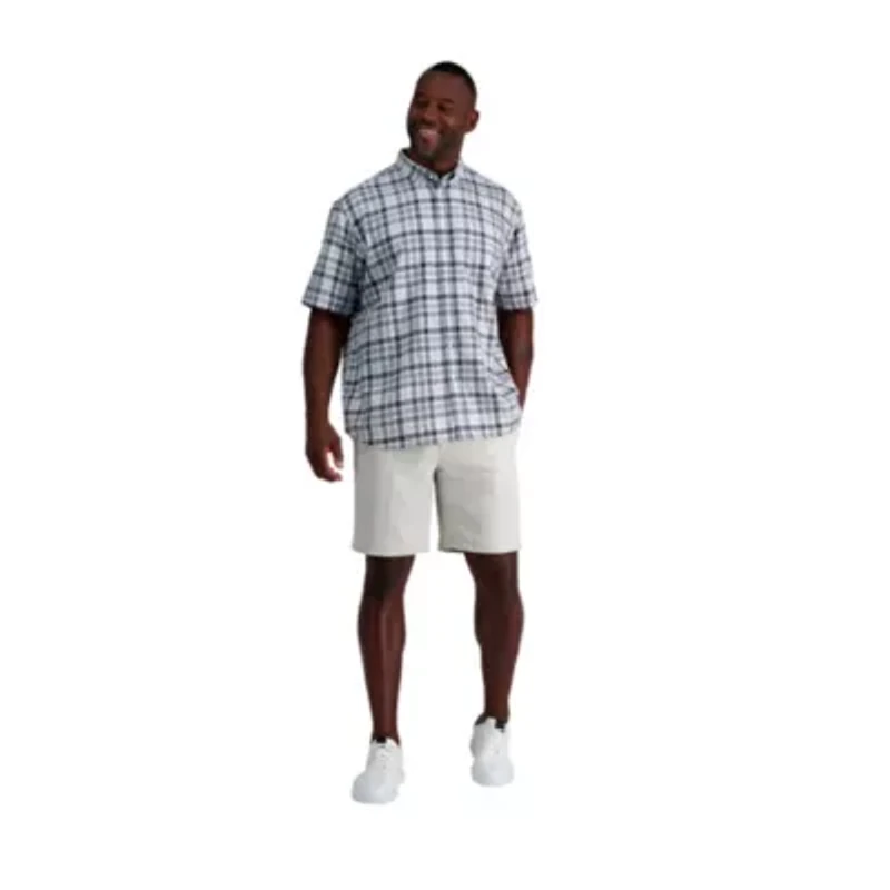 Big & Tall Haggar�� Men's Short Sleeve Button-Down Linen Shirt