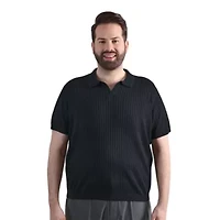 Big & Tall Haggar® Men's Johnny Collar Slim Fit Ribbed Sweater