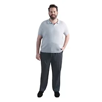 Big & Tall Haggar® Men's Johnny Collar Slim Fit Ribbed Sweater