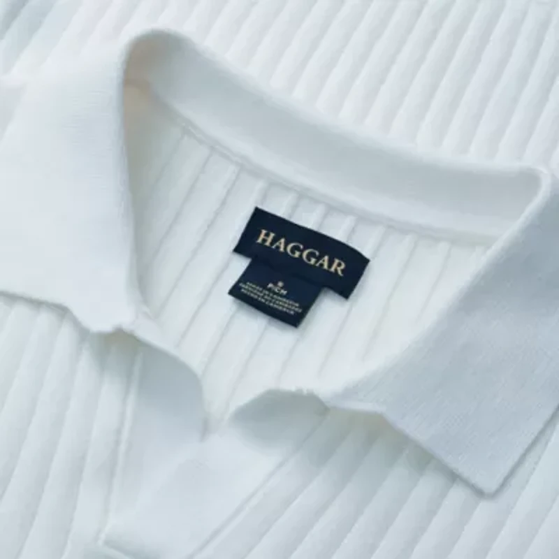 Big & Tall Haggar® Men's Johnny Collar Slim Fit Ribbed Sweater