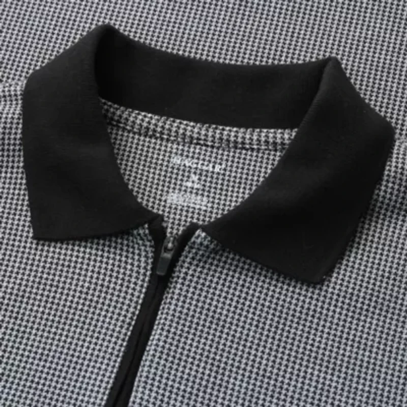 Big & Tall Haggar® Men's Premium Comfort Quarter Zip Houndstooth Polo